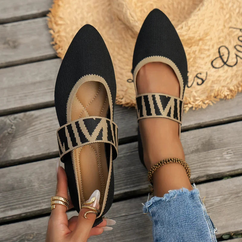 New Women's Ballet Flats Casual Shoes Low Heel Barefoot Elegant Woman Sneakers Socofy Comfortable Pointed Toe Loafers Female