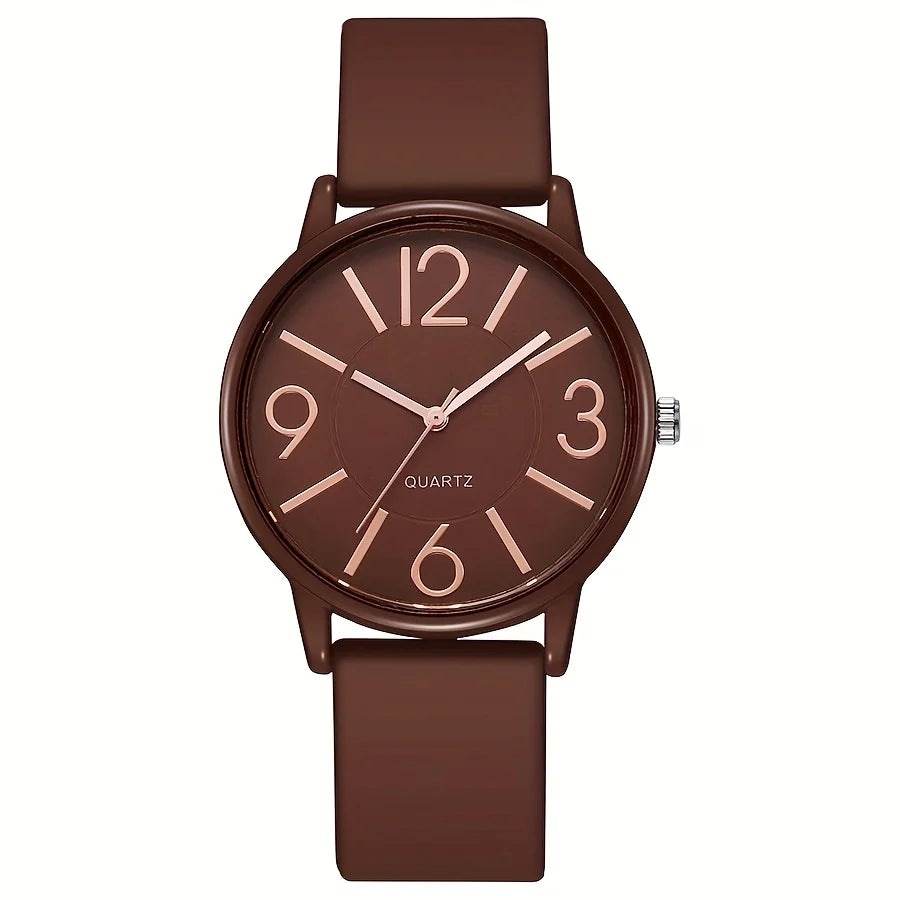 Fashion Arabic Dial Women's Quartz Watch Minimalist Silicone Strap Casual Wristwatch for Girls Students Reloj Mujer