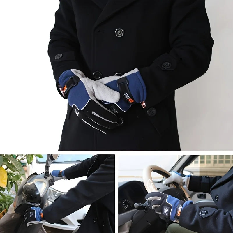 Winter Women Men Fleece Full Finger Gloves Warm Gloves Ski Gloves Outdoor Sport Motorcycle Cycling Snow Gloves Unisex