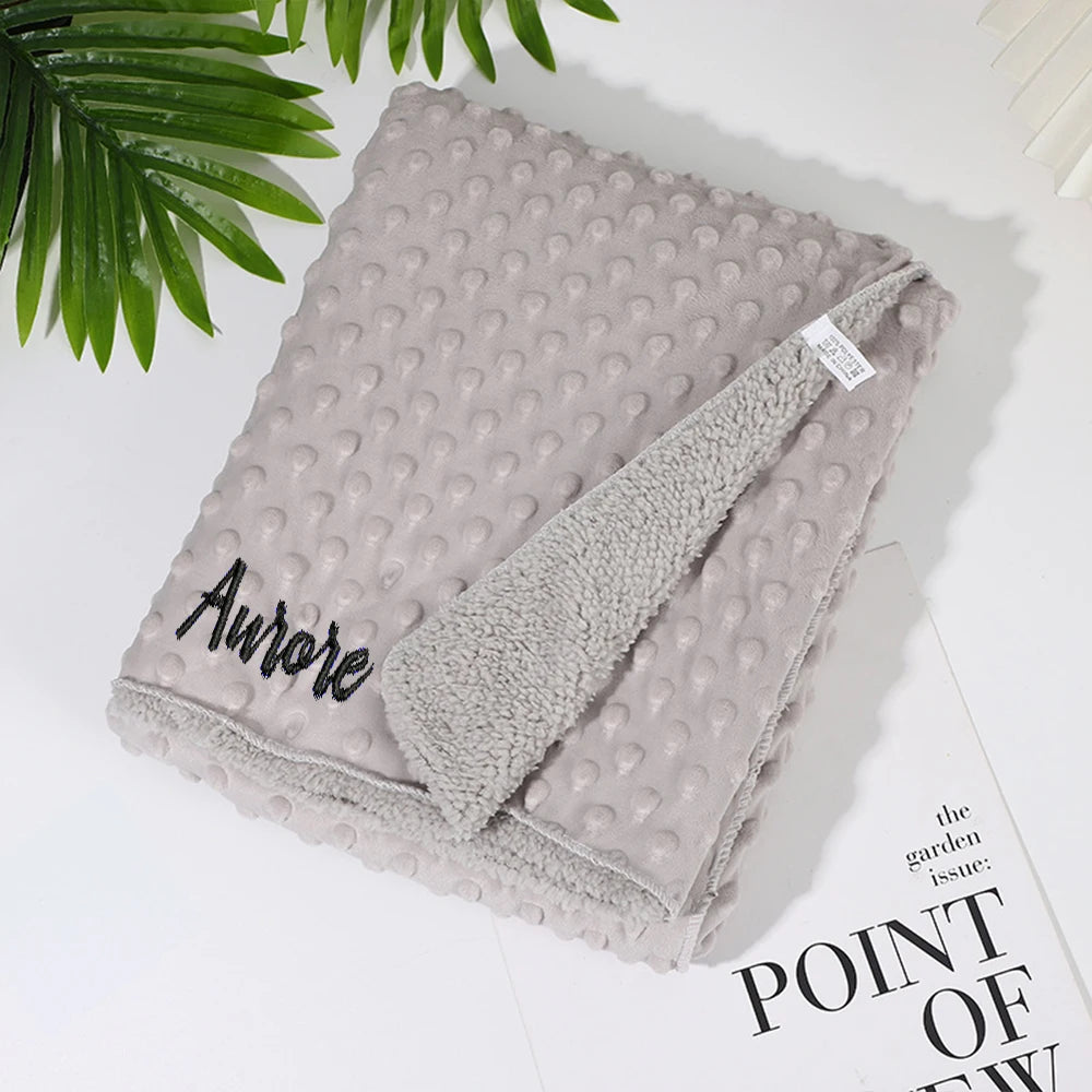 Personalized Pet Sleeping Blanket Embroidered Name Pet Accessories Coral Flannel Baby Dog Supply Fur Baby New Dog Gifts
