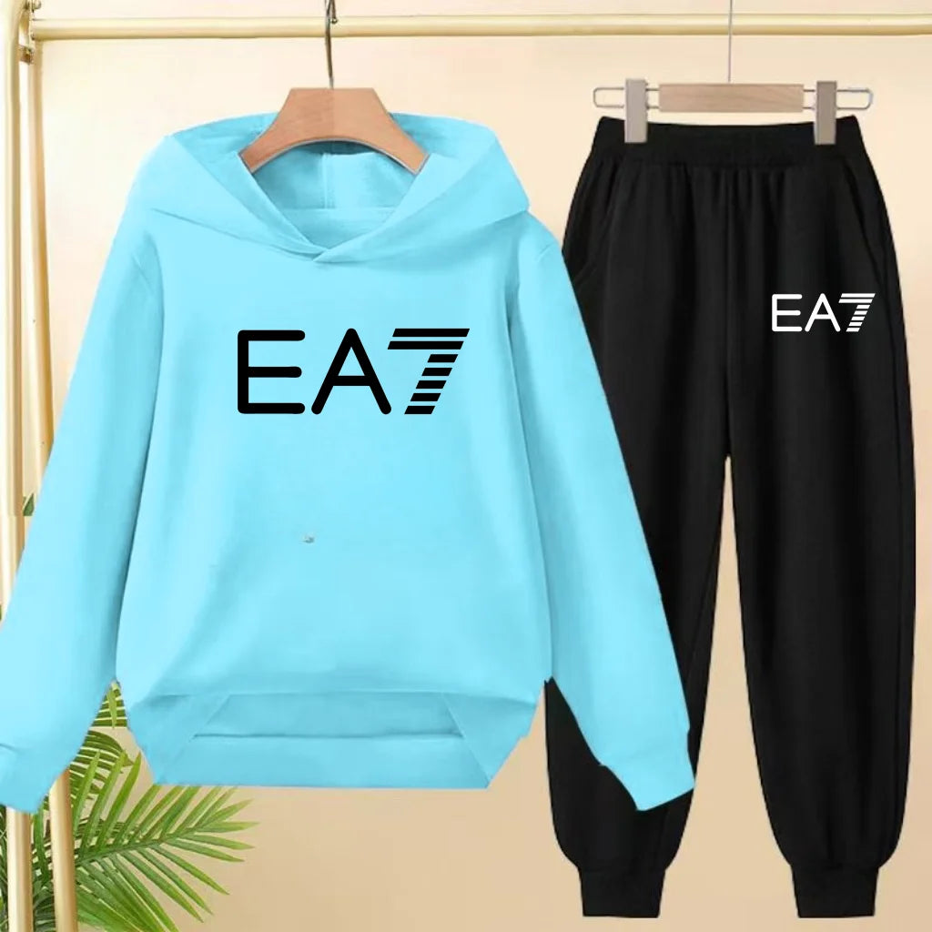 Kids Autumn Winter Hoodie  Letter Print Clothing Casual Top+Trousers 2PBoy Girl 3-12Yrs Child Gift Brand Sports Coat Jogging Set