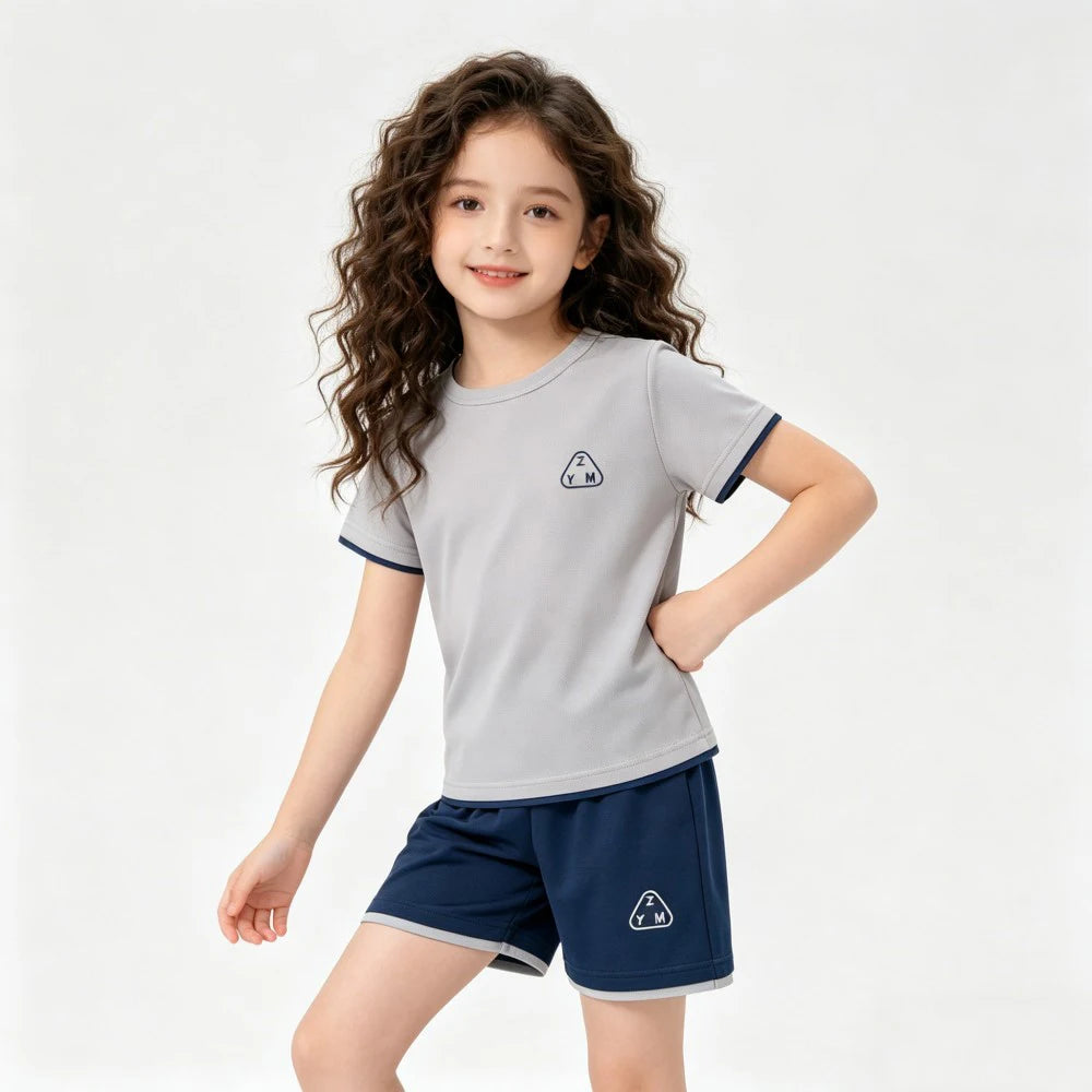 1-10Y Boys Girls Sports Basketball Clothes Jersey Suit Summer Children Football T Shirts Shorts 2pcs Sets Breathable Sportswear