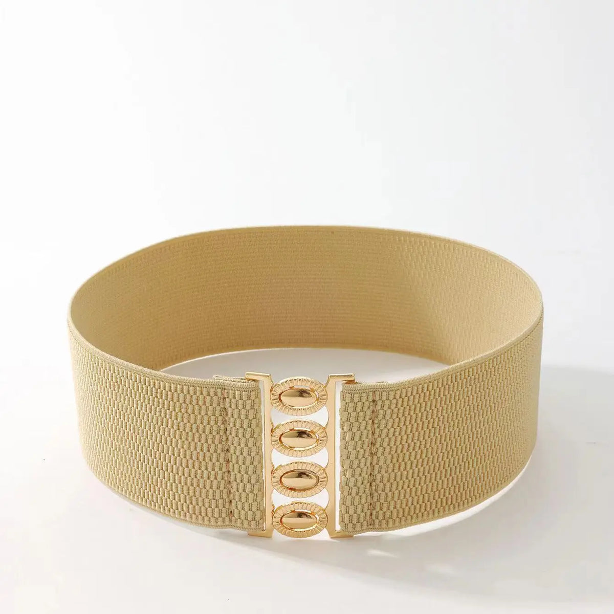 Women Belt Fashion Elastic Waist Cover Golden Buckle Elastic Waist Closure Versatile Wide Belt Paired With Dress Coat Lady Belts