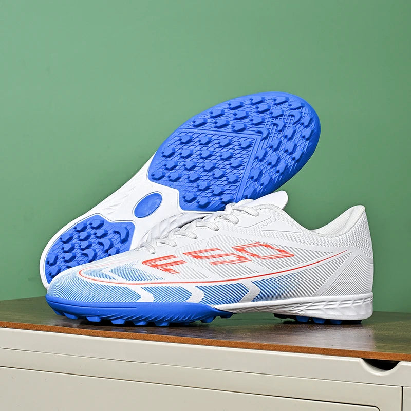 Youth Adult High‑Top Soccer Shoes TF Turf Cleats Breathable Knit Sock Ankle Design Non‑Slip Training Football Sneakers