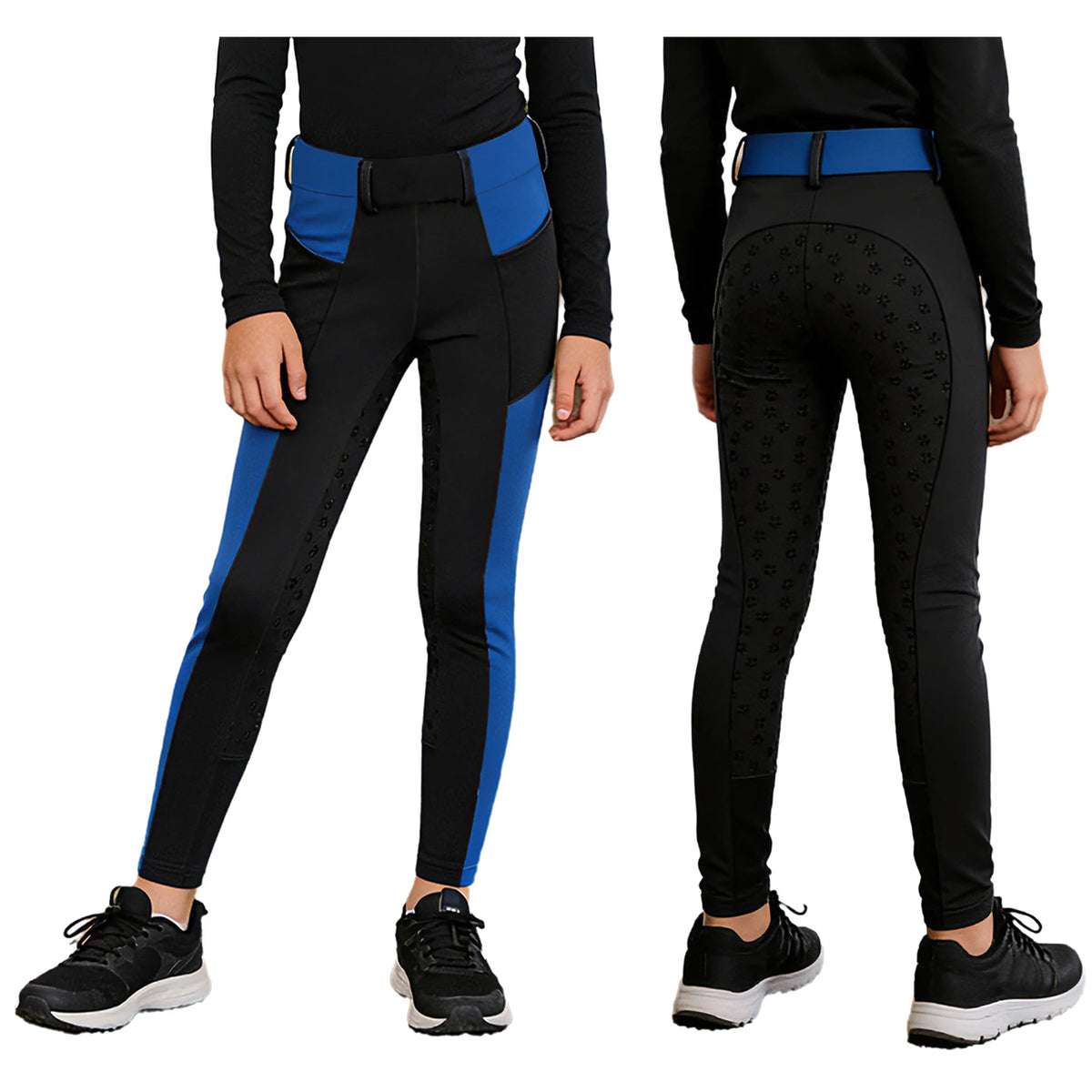 Unisex Kids Boys Girls Horse Riding Sports Clothes Anti-skid Full Seat Equestrian Pants Leggings Workout Bottoms Daily Wear
