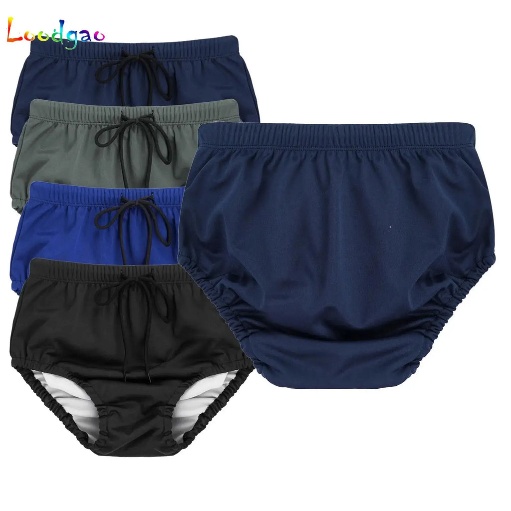 Kids Swim Diaper Cover Boys Girls Incontinence Swimwear Washable Reusable Drawstring Pool Briefs Panties Special Needs Clothing