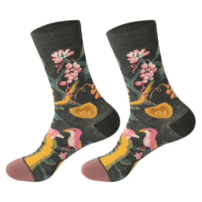 Funny Socks for Men Women Fun Cozy Crazy Novelty Fashion Breathable Oil Painting Trendy Casual Cotton Outdoor Skateboarding SocK