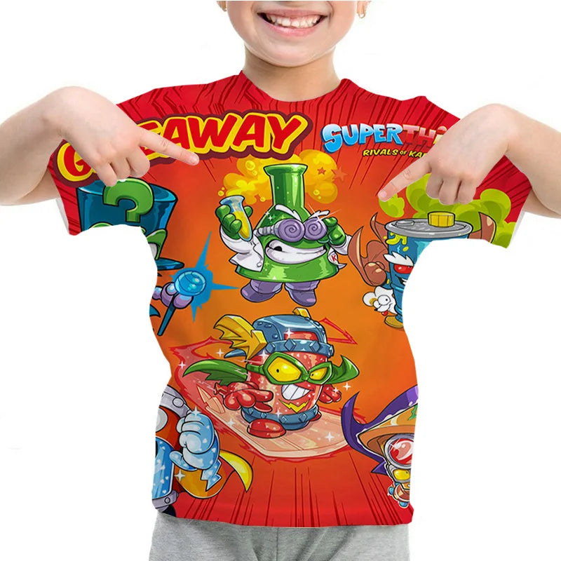 Men Kid Tee Top Boys Girls  Adults Children Parent Child quick dry Tshirts SuperThings Legends Printed Casual O-neck Top Gift