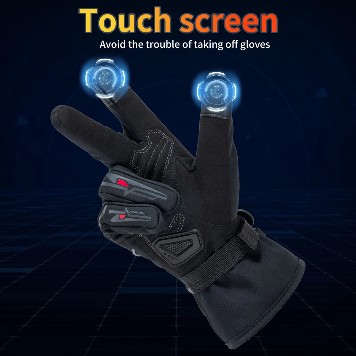 Winter Motorcycle Gloves for Men Women Waterproof Warm Cold Weather Riding Gloves Touchscreen for ATV UTV Road Racing Snowmobile