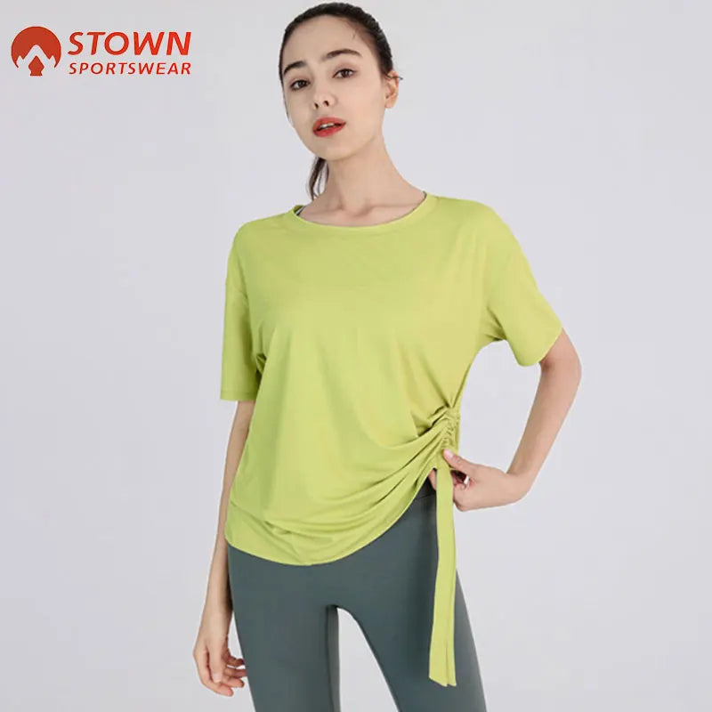 Sports Blouses Woman Dance Sports Practice Clothes Loose Fit Top for Fitness Female Short Sleeve Tee Training T-shirt for Women