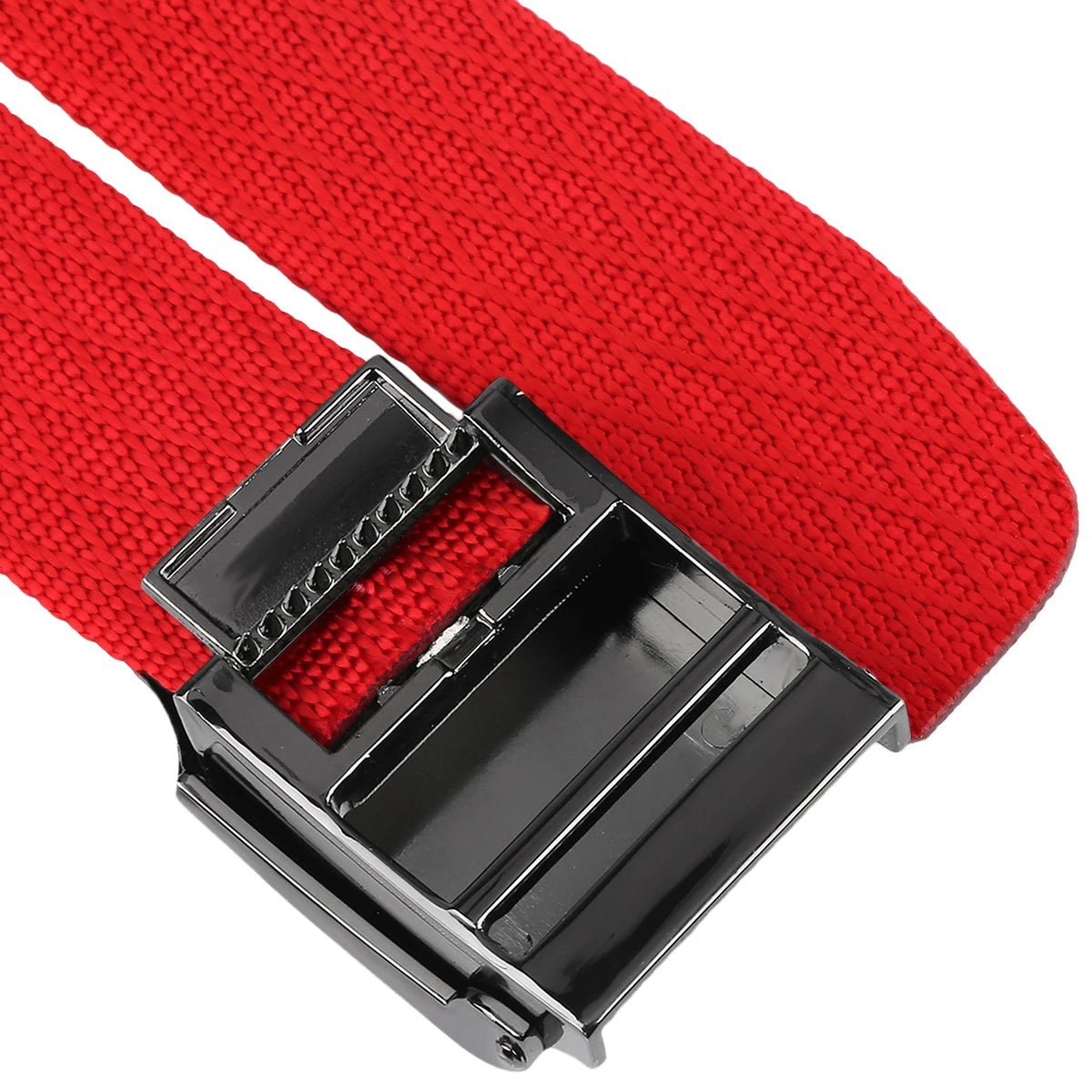 Black Automatic Buckle Red Nylon Belt Male Belt Mens Waist Canvas Belts Long Waistband For Jeans Pants Daily Wear