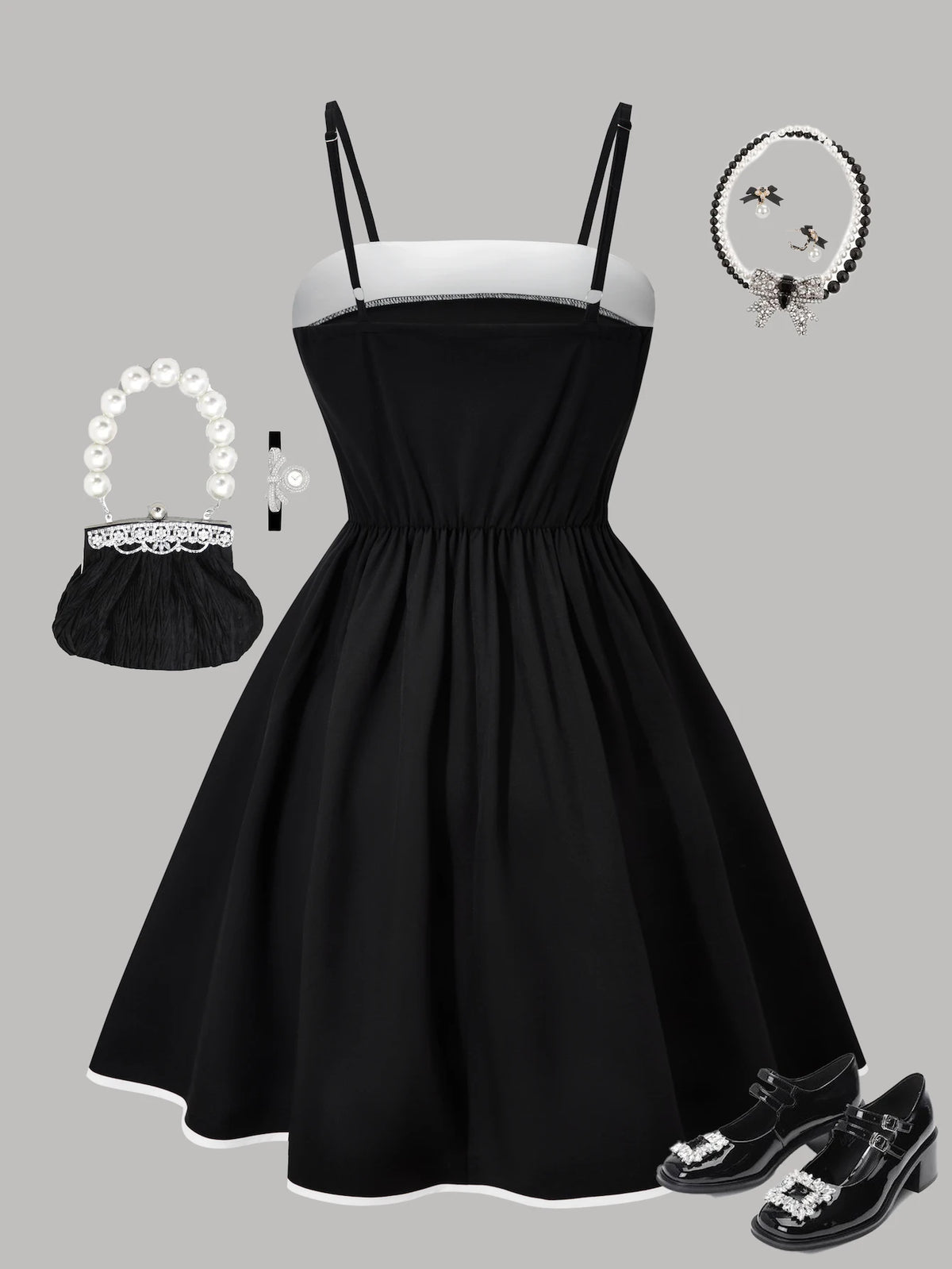 Girls' dress summer outfit; children's summer bow dress; girls' medium and large dress for parties, outdoors, travel