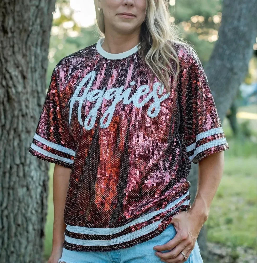 Summer New Letter Round Neck Patchwork Color Streetwear Hip Hop Coat Short Sleeve Sequins Night Club Loose Jackets