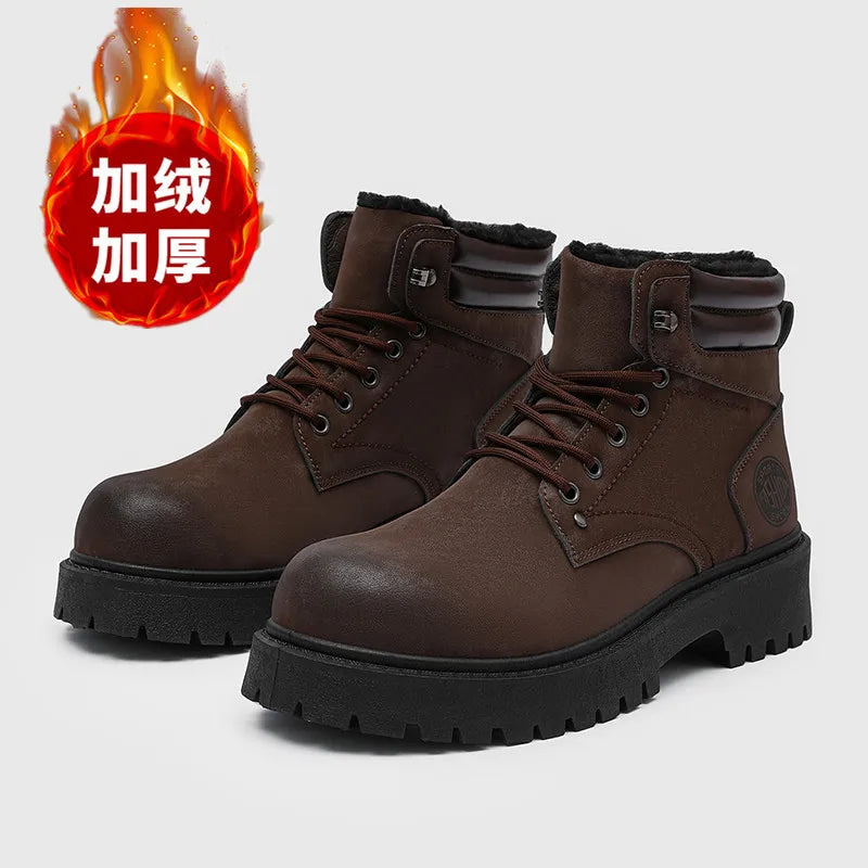 Men's Winter Boots Thermal Waterproof | Non-Slip Snow Shoes | Plush Lined Sneakers | Outdoor Hiking Boots for Men