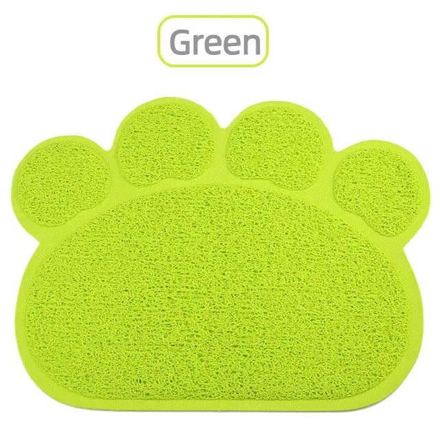 Pet Dog Cat Feeding Mat Dog Paw Shape Pet Bed Mat Dish Bowl Food Water Feed Wipe Easy Cleaning Pad Dog Accessories
