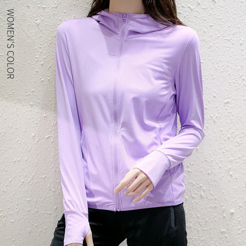 UPF50+ Sun Protection jacket women Ice Silk Hooded Coat for Summer Air Conditioning Clothing Breathable Solid Color