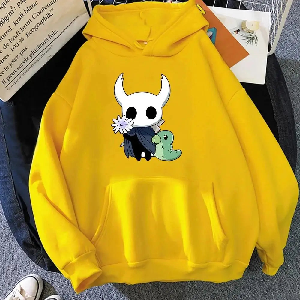 Hollow Knight Popular Character Print Hoodie Autumn Casual Sweatshirt Womenmen Cute Anime Clothes Comfortable Regular Pullovers