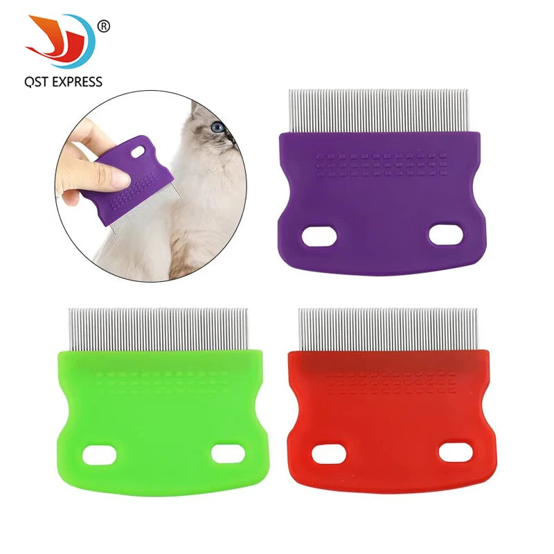 1pc Pet Grooming Fine Tooth Comb Detangling Brush Flea Lice Remover Pet Cleaning Tool