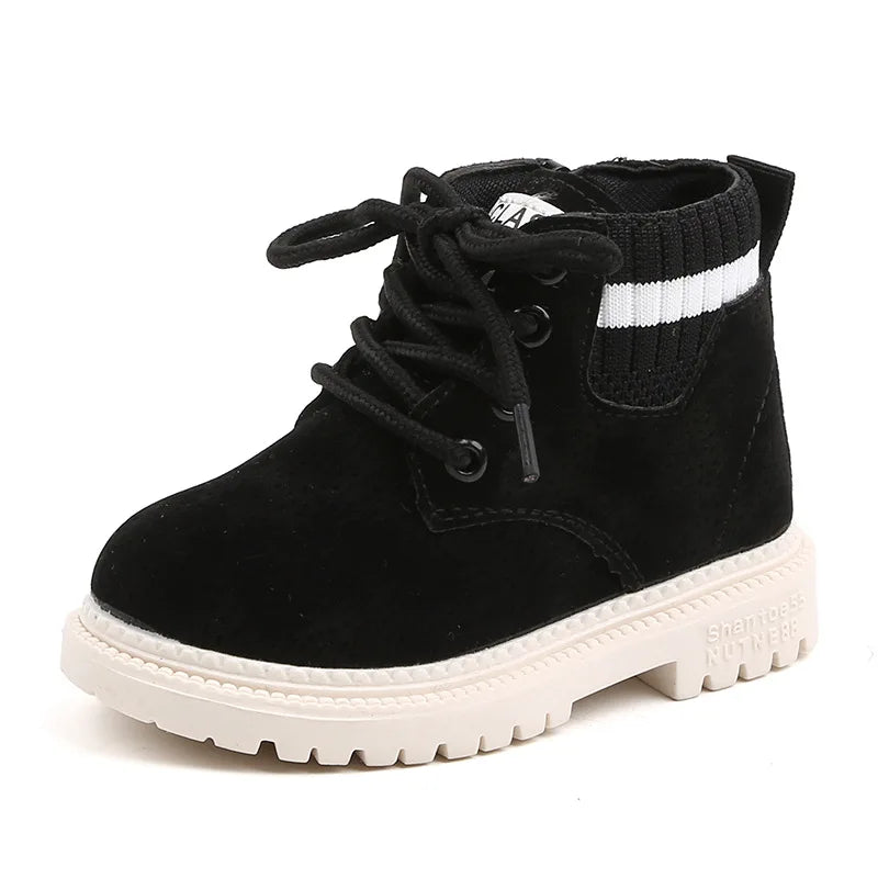 New Children's Casual Shoes Autumn Winter Kids Fashion Boots Leather Boys Girls Shoes Soft Antislip Sport Running Snow Boots