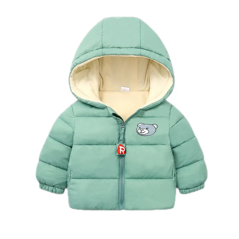 Baby Children Coats Winter Thick Jackets For Boys Warm Plush Thicken Outerwear For Girls Fur Hooded Jacket Kids Clothes Snowsuit