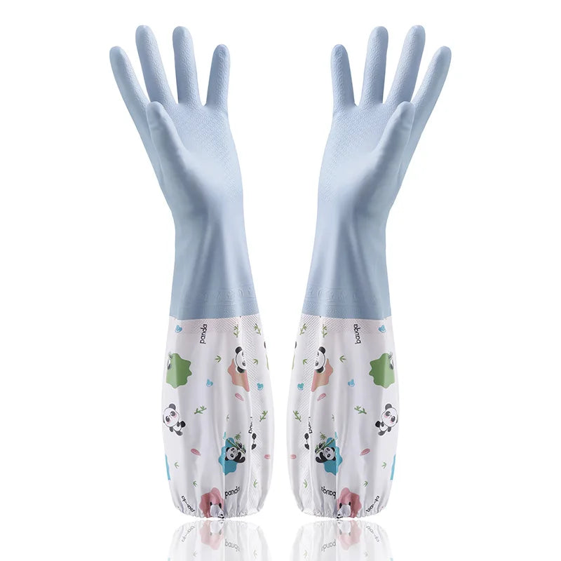 Women's Household Rubber Gloves: Durable Extended Waterproof for Kitchen Dishwashing Cleaning And Laundry