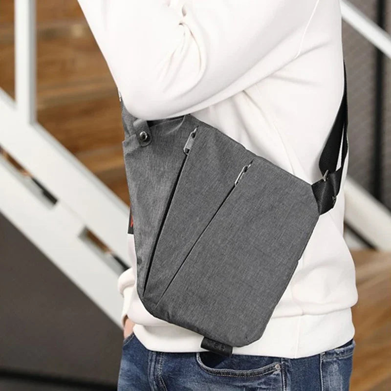 Chest Bags Crossobdy Bags for Men Waterproof Male Multifunction Cross Body Messenger Bag Single Shoulder Grey Fanny Pack Sac