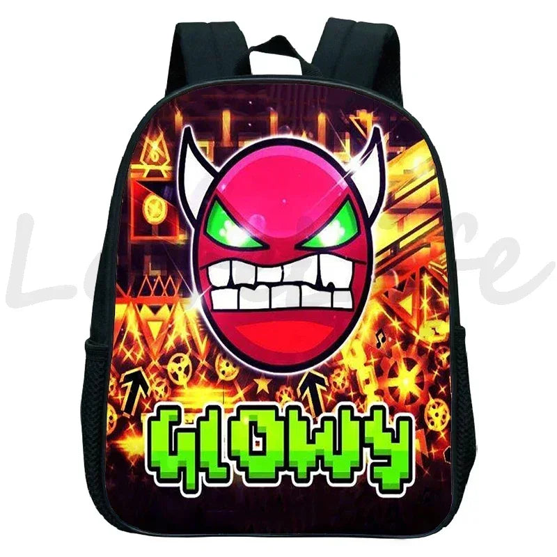Children Backpack Anime Small Bookbag Kids Cartoon School Bags  Angry Geometry Dash Kindergarten Backpacks Boys Girls Rucksack
