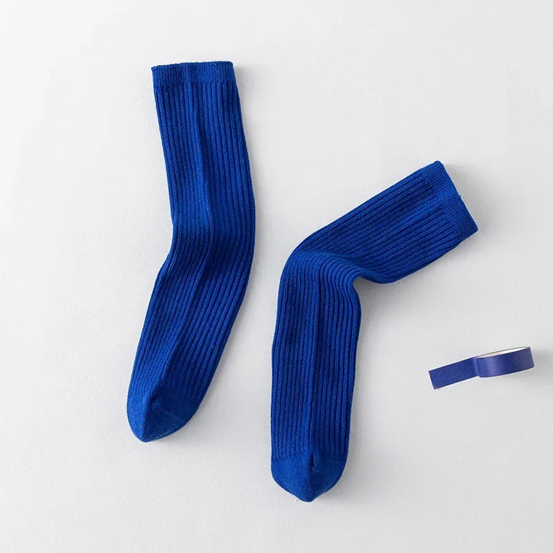 Solid Color Knitted Long Socks for Boy Girls Candy Color Knee High Socks Toddler Spring Autumn Soft Cotton Kids School Stockings