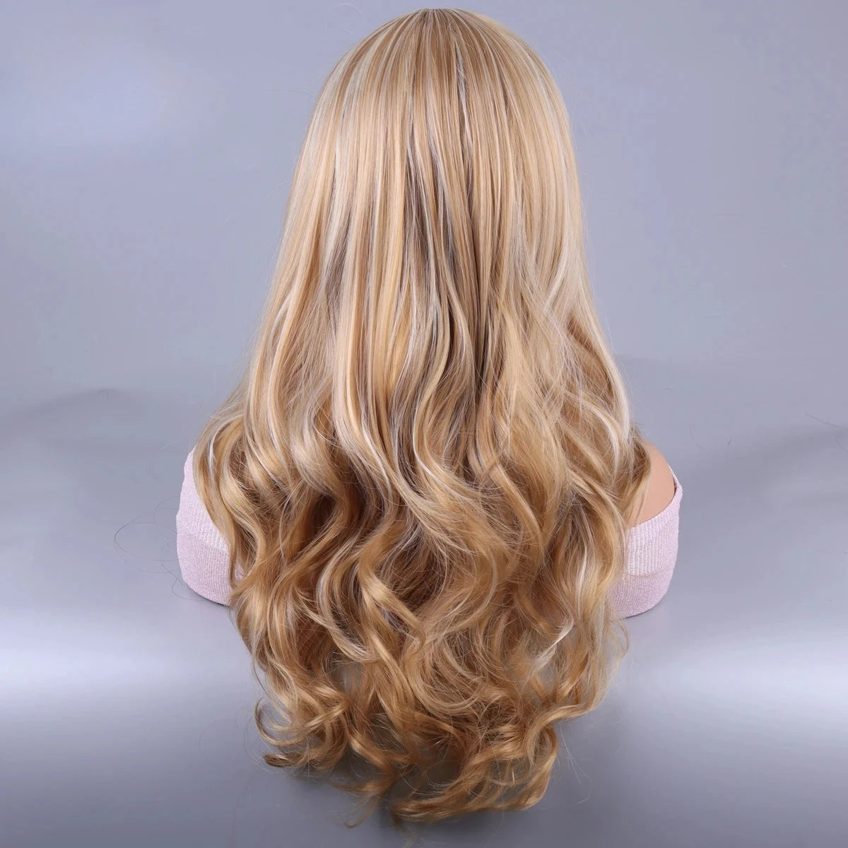 European and American Synthetic Wigs Big Waves with Side-Swept Bangs Long Curly Hair with Highlights Women's Hair Accessories