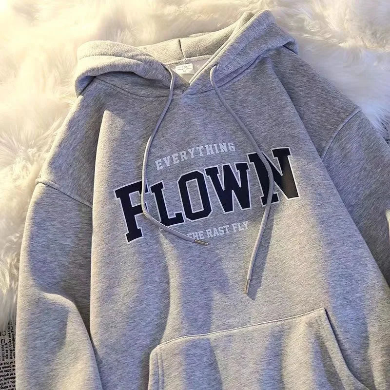 Men's Hoodie Sweatshirt Thickened Fleece Loose Fit Trendy Style Winter Casual Outerwear Student Couple Matching Oversize