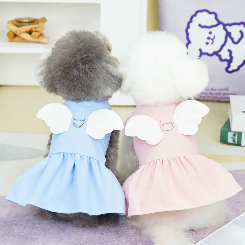 Pet Clothing For Dogs Cats Small Dog Dress Angel Wings Skirt Dog Clothes Dog Accessories Spring Summer Cat Harness Collars