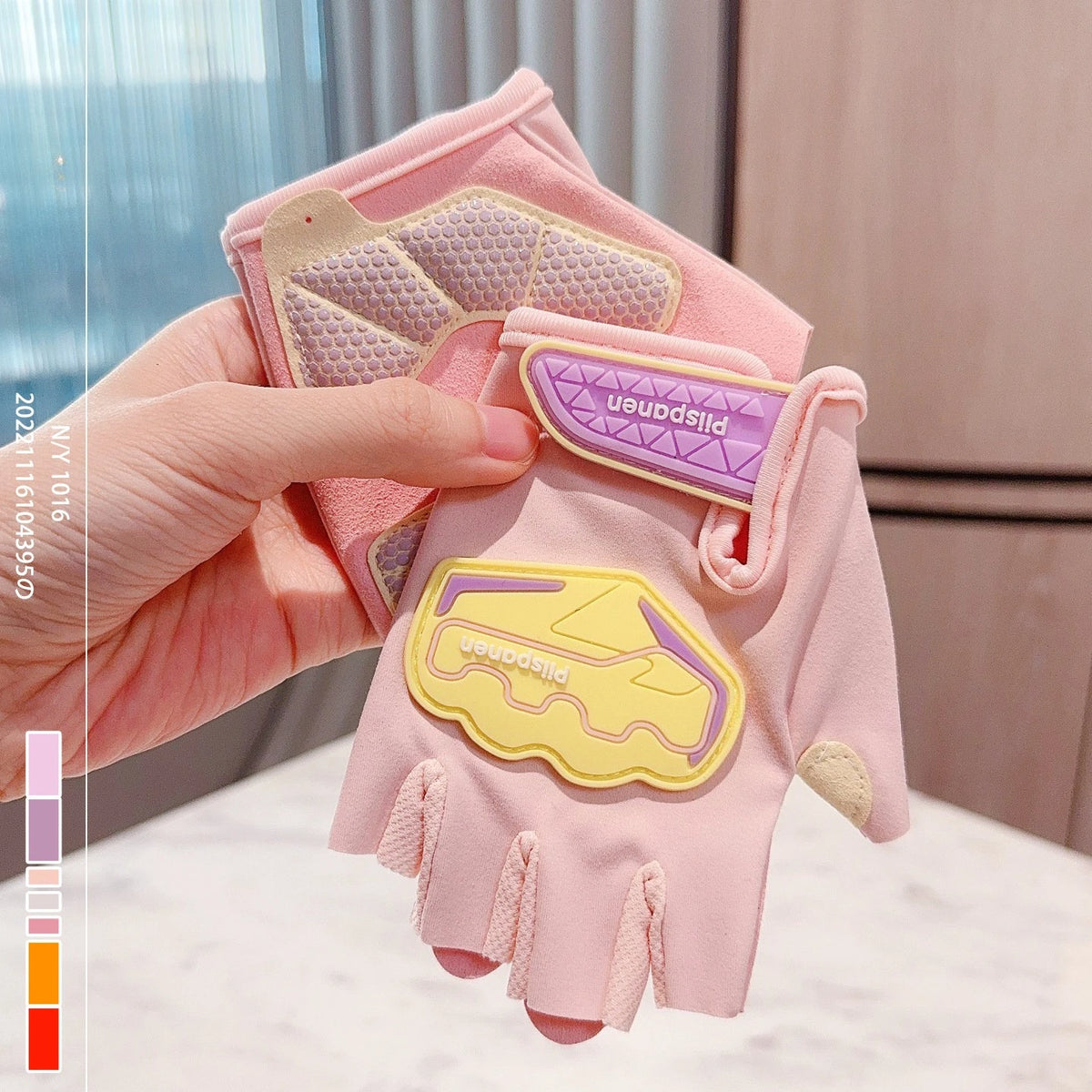 Kids Half Finger Sports Anti‑Slip Shock‑Absorbing Breathable Cycling Gloves for Boys Girls Biking Skateboard Outdoor Activities