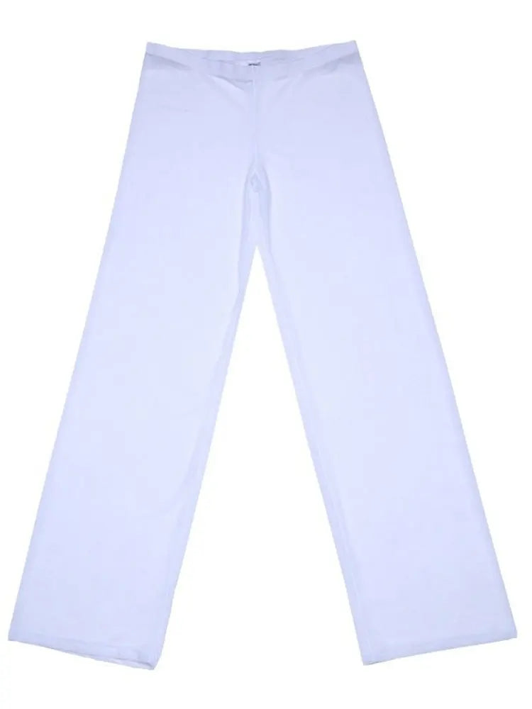 Sexy Men's Mesh Pyjamas Pants Low Waisted Sheer Transparent Homewear Trousers Man Lingerie Breathable Sleepwear Pants Leggings