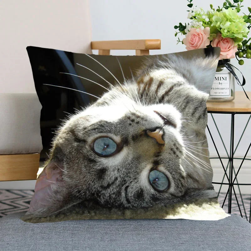 Cute Animal Bed Pillowcase for Car Sofa Home  Pet Cat Printed   Cushion Cover