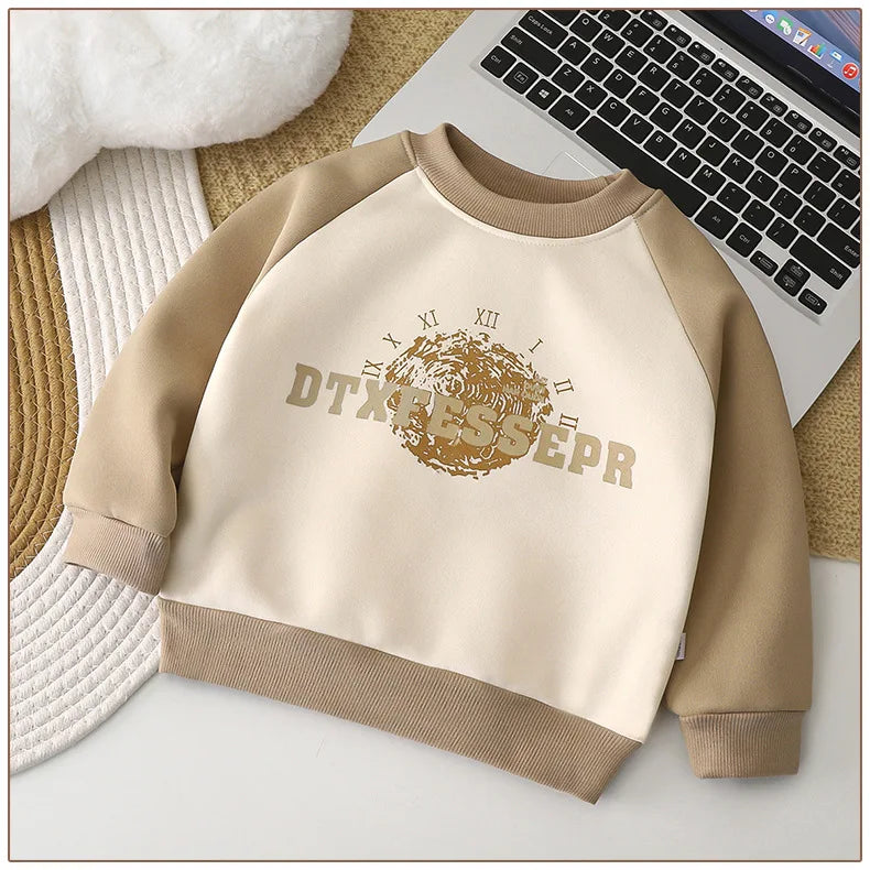 Childrens Hoodie with Fleece for Autumn and Winter, BoysThick Warm Jacket for Girls, Baby Clothes Kids Clothing