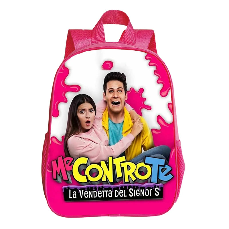 Kids Pink Backpack Me Contro Te Print Kindergarten Bag School Bags for Preschool Girls Cute Bookbag Toddler Softback Book Bags