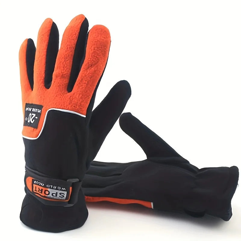Winter Women Men Fleece Full Finger Gloves Warm Gloves Ski Gloves Outdoor Sport Motorcycle Cycling Snow Gloves Unisex