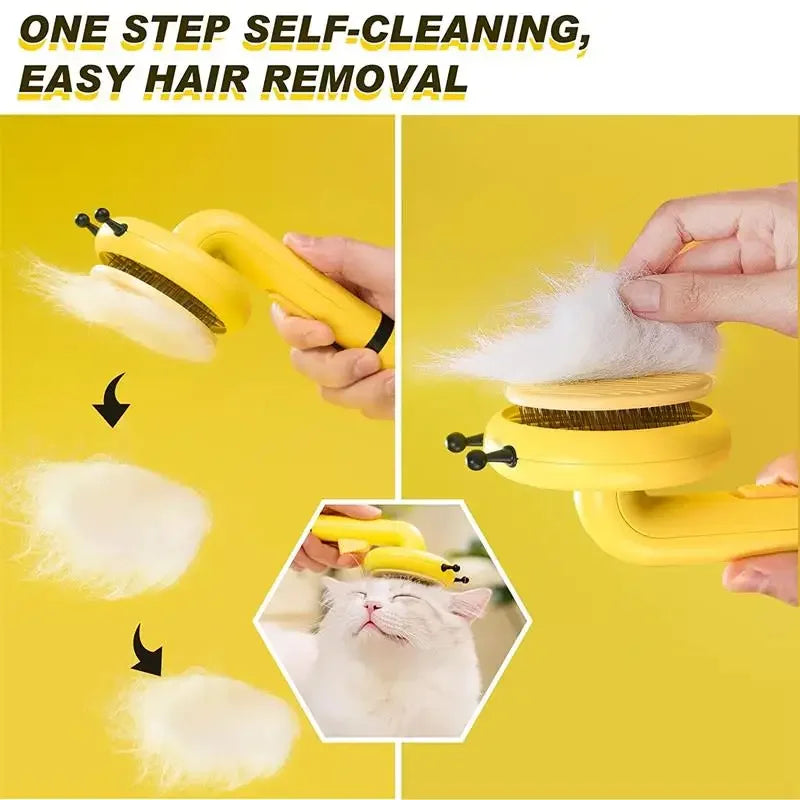 Cleaning Pets Bee Pet Cat Brush Massage Cat Comb Self Grooming Comb for Cats Dogs Removes Undercoat Tangled Hair Pet Accessories