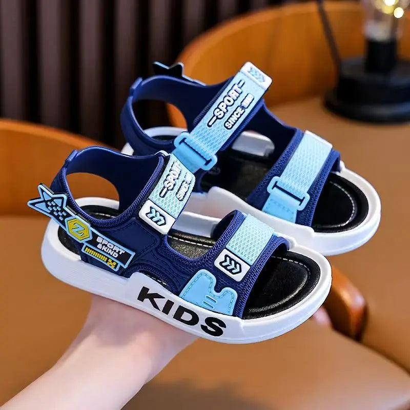 Boys' Cartoon Sandals & Slippers for Summer, Internet-Famous Style, Non-Slip Thick Sole, Casual Home Wear, Suitable for Kids & O