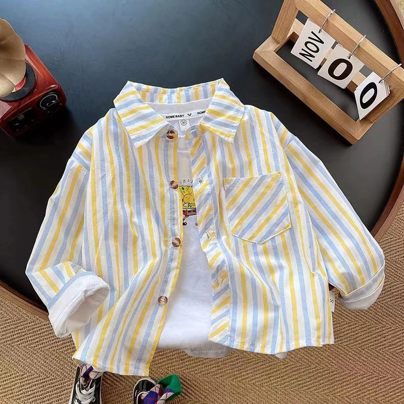 IENENS Kids Shirt Clothes Spring Thin Blouses Clothing Infant Boy Plaid Cotton Tops 1 2 3 4 Years Kids Long Sleeves Shirt