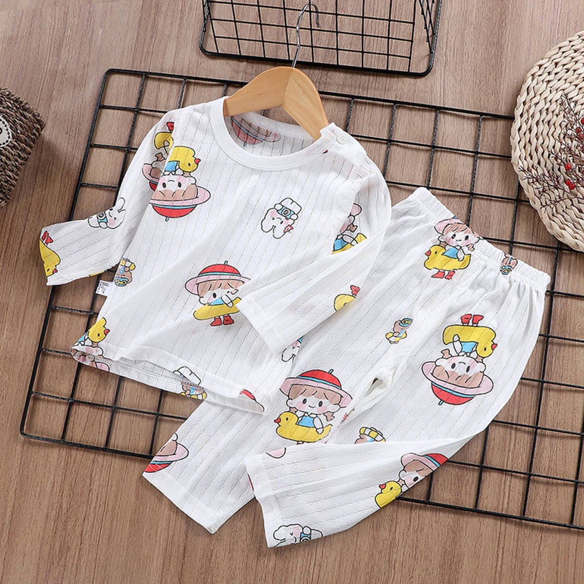 Children Pajamas Set Boys Cotton Clothes Children Pants Set Cartoon Sleepwear Set Kids Pajamas Girls Toddler Baby Outfits Pyjama