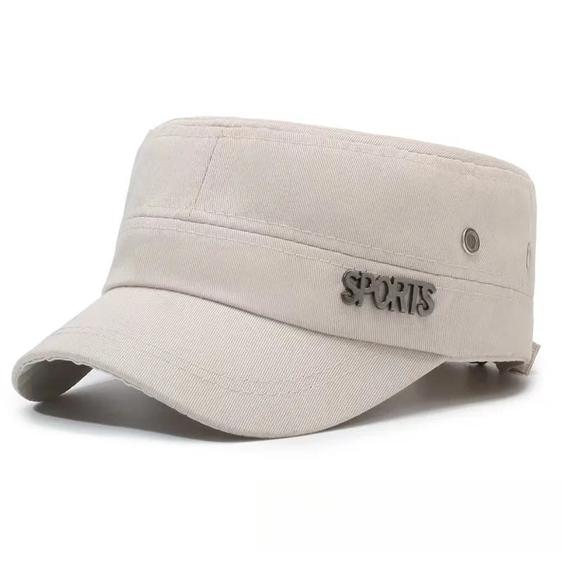 Hat Men's Flat Military Hat Is Simple And Versatile, Middle-Aged Hat Spring And Autumn Duck Tongue Casual Fashion New Style