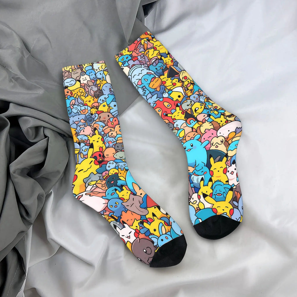 Happy Funny Male Men Socks Hip Hop Pokemons Cartoon Gengar Sock Polyester  Graphic Women's Socks Spring Summer Autumn Winter