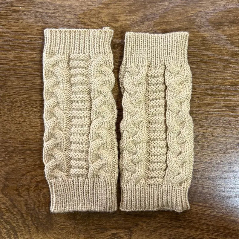 Women Hand Warmer Short Gloves Soft Knitting Mitten Femme Winter Comfortable Office Computer Black Work Fingerless Glove