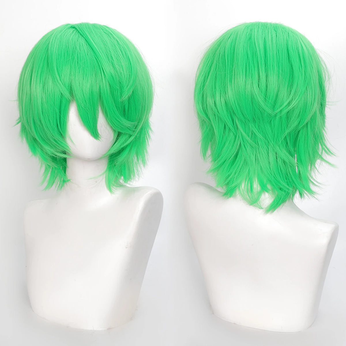 Short Wavy Bob Synthetic Wig with Air Bangs Heat Resistance Shoulder Length Curled 14inch Wigs for Daily Use Cosplay for Women