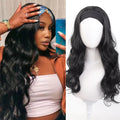 Long Synthetic Wavy Headband Wig for Women Black Wigs with Brown Blonde Highlight 100% Denisty Headband Wigs Glueless Wig Daily