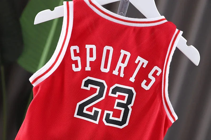 2026 Summer baby BOY girl Basketball nursery ball Clothes T Shirt camisole + Shorts pants children tracksuits 1 2 3 4 5 6 year