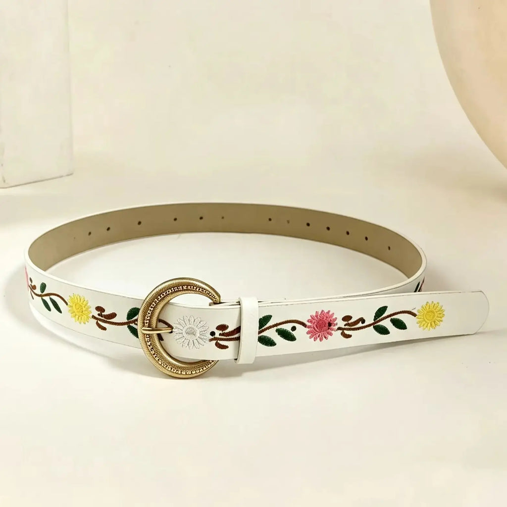 1 piece of women's belt with embroidered Bohemian style, suitable for daily outings and travel, paired with jeans and skirt