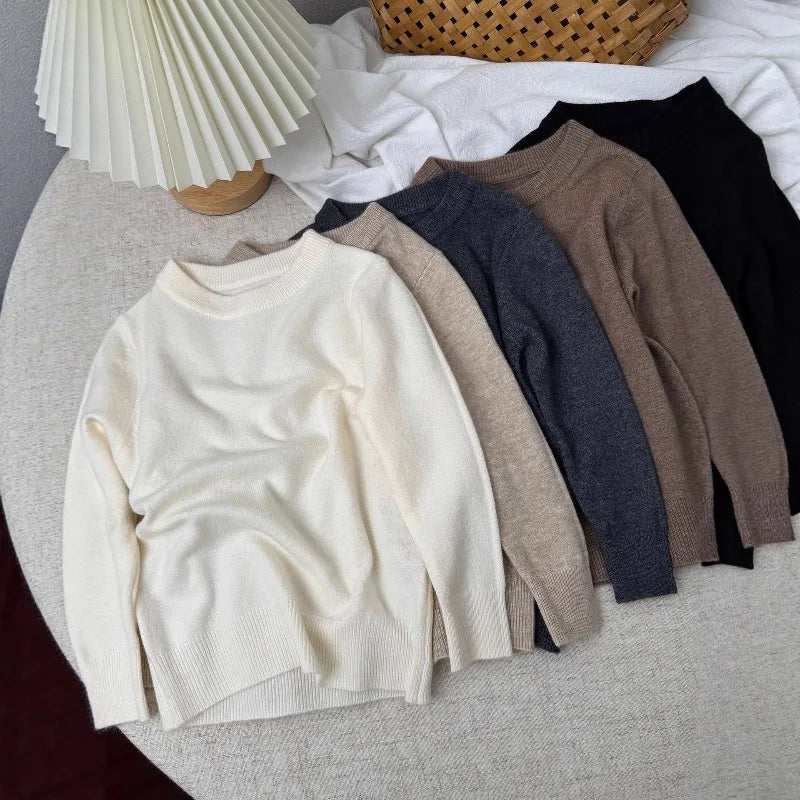 Kids Pullover Ultra-Soft Baby Wool Knitted Sweater for Boys & Girls Autumn Winter Warm Casual Versatile Children Tops Clothes