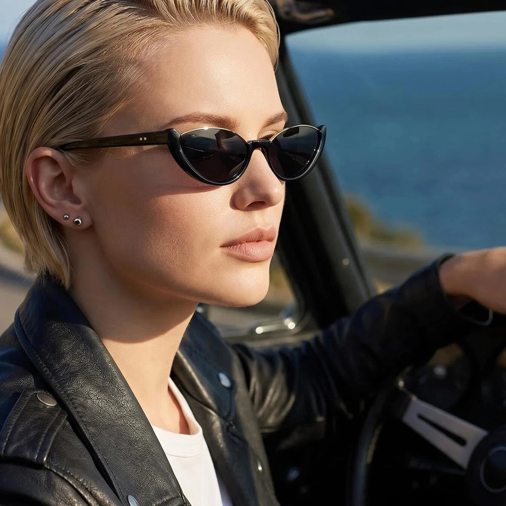 Women's Casual Sunglasses Half-frame UV Protection Glasses for Outdoor Activities Selfie Travel Driving Cycling